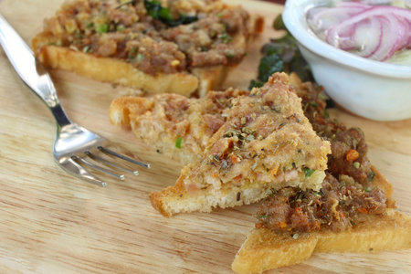 Pork on toast bread