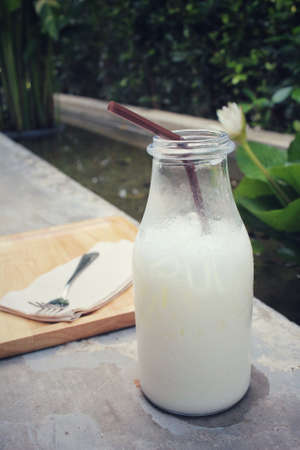 Iced milkの写真素材