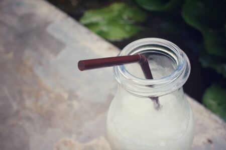 Iced milkの写真素材