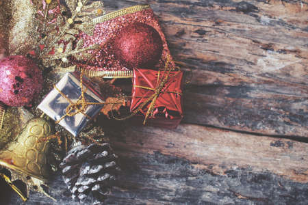 Christmas decoration with pine coneの写真素材