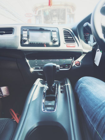 Man driving a car
