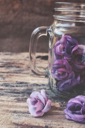 Vintage roses on the jarの写真素材