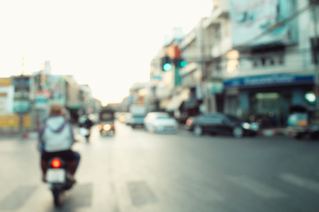 Blurred of car on roadの写真素材