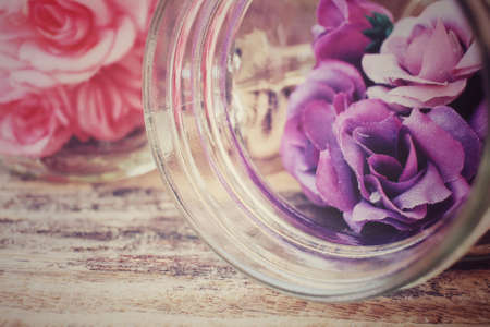 Vintage roses on the jarの写真素材