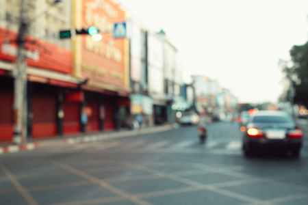 Blurred of car on roadの写真素材