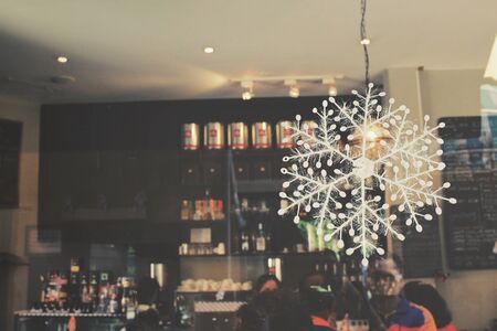 Snow decoration in christmas dayの写真素材