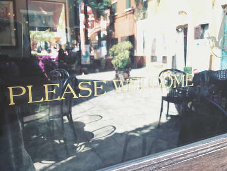 Welcome signboardの写真素材