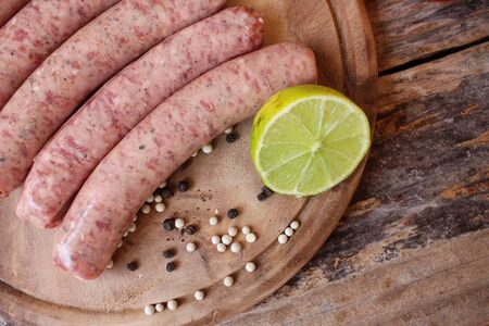 Raw sausageの写真素材