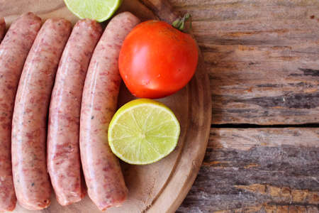 Raw sausageの写真素材
