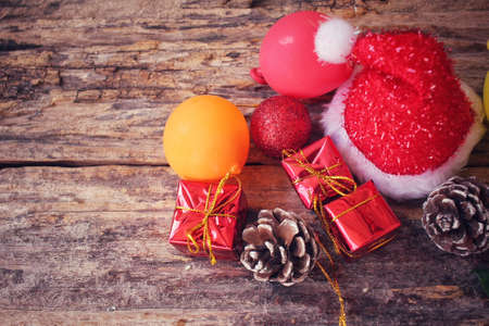 Christmas decoration with pine coneの写真素材