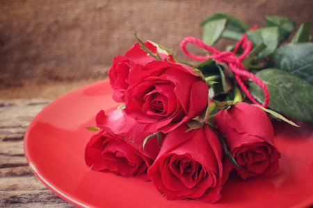 Bouquet of red rosesの写真素材