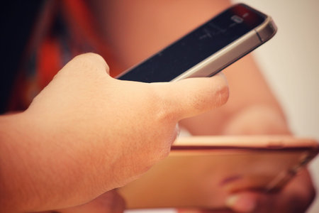 Woman using smart phone