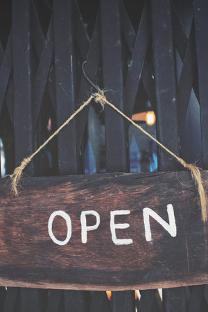 open signboard