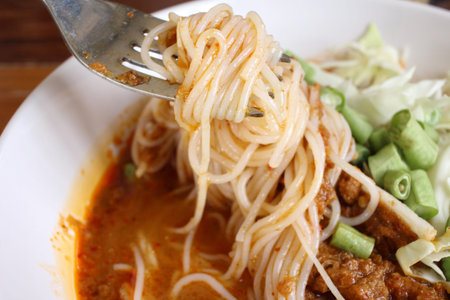 Curry with rice noodle
