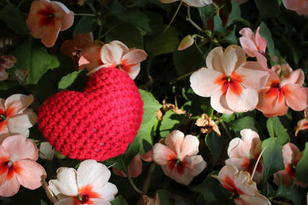 Vintage red heart shapeの写真素材