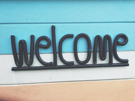 Welcome signboardの写真素材