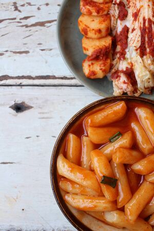Rice cake with kimchi  korean foodの写真素材