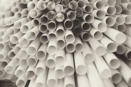 Black and white drinking strawsの写真素材