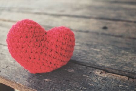 Vintage red heart shapeの写真素材