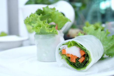 Vietnamese noodles rollの写真素材