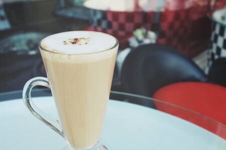 Vintage latte coffeeの写真素材