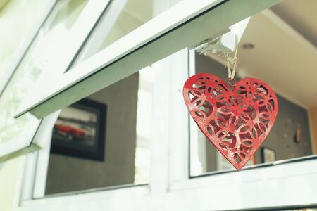 Vintage red heart shapeの写真素材