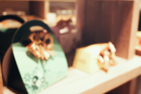 Blurred of gift boxの写真素材