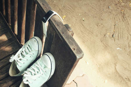 Sneakers with smartwatchの写真素材