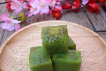 Matcha mochi japanese dessert