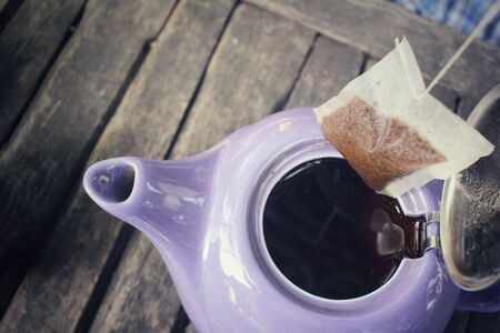 Tea bag with cupの写真素材