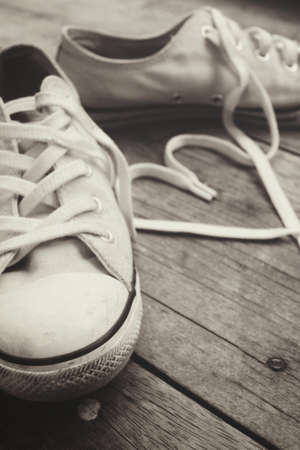 Sneakers couple with love heartの写真素材