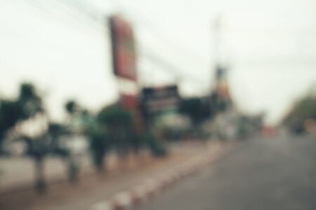 blurred of car on roadの写真素材