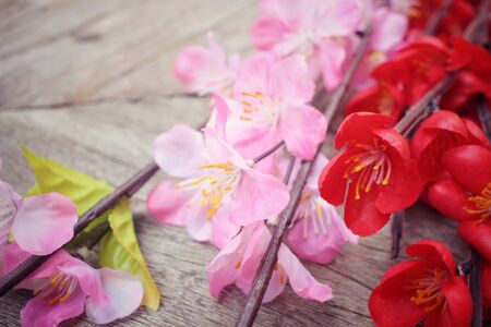 Beautiful sakura of artificial flowersの写真素材