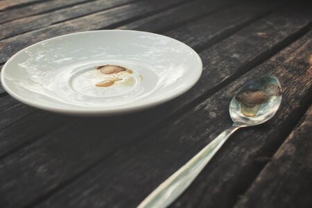 Tea spoon with coffeeの写真素材