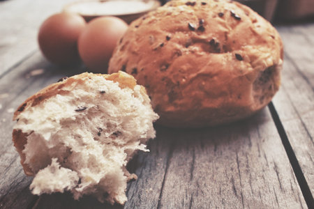 Bread with eggs and flour