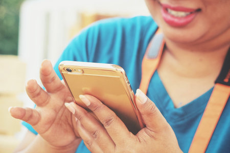Woman using smart phone