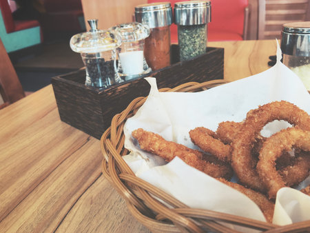 Fried onion rings.