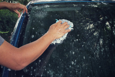 Washing car