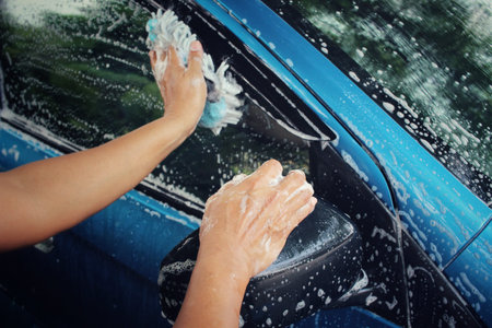Washing car