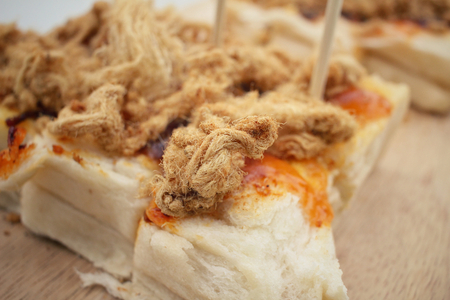 Bread and chilli sauceの写真素材