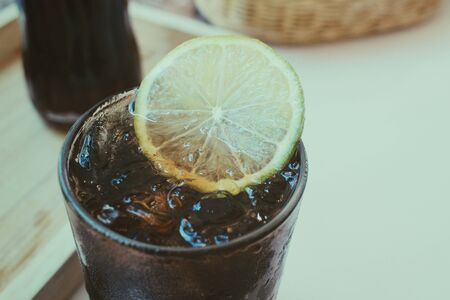 Cola with lemonの写真素材