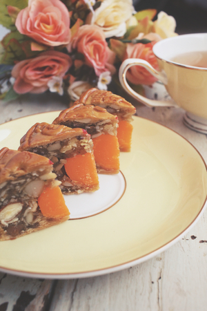 Moon cake chinese dessertの写真素材