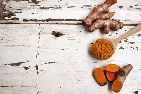 Roots and powder turmericの写真素材