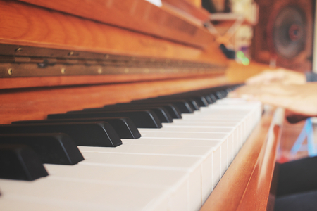 Woman playing pianoの写真素材
