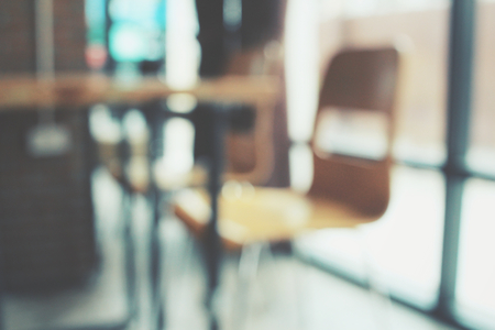 Blurred of chair at cafeの写真素材