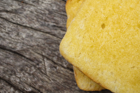 Slice toast bread with butter