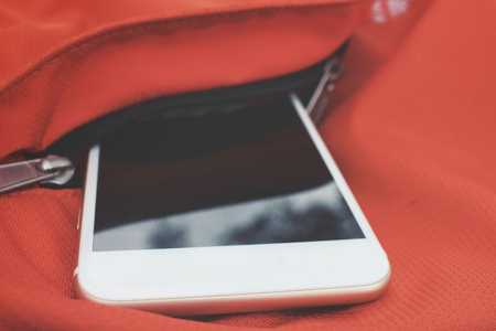 Smart phone with bagの写真素材