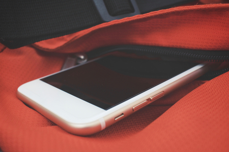 Smart phone with bagの写真素材