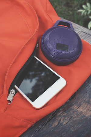 wireless speaker with smart phoneの写真素材