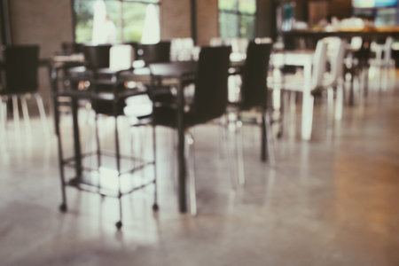 Blurred of chair at cafe